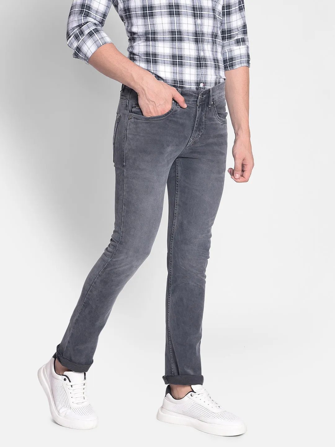 Grey Straight Jeans