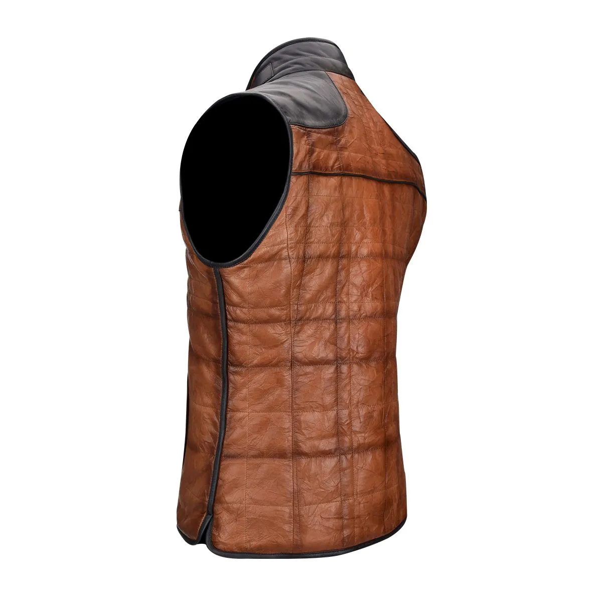 H278BOC - Cuadra honey casual fashion sheepskin leather reversible vest for men