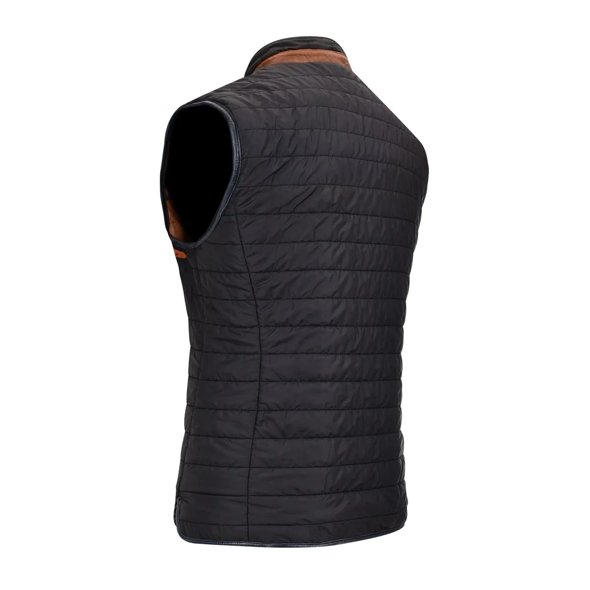 H278BOC - Cuadra honey casual fashion sheepskin leather reversible vest for men