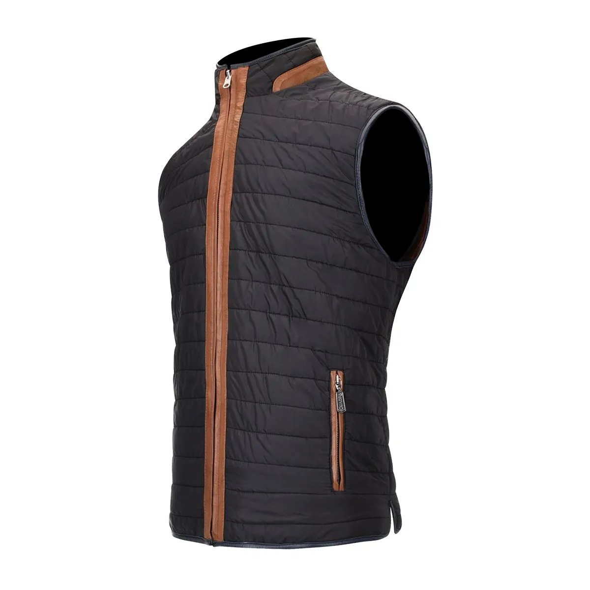 H278BOC - Cuadra honey casual fashion sheepskin leather reversible vest for men
