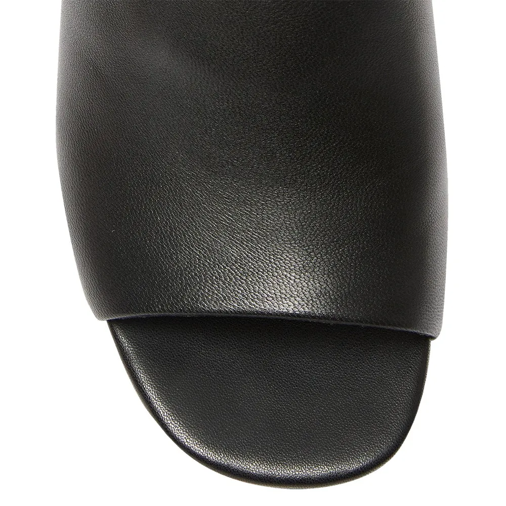 Halo Heel in Black Leather