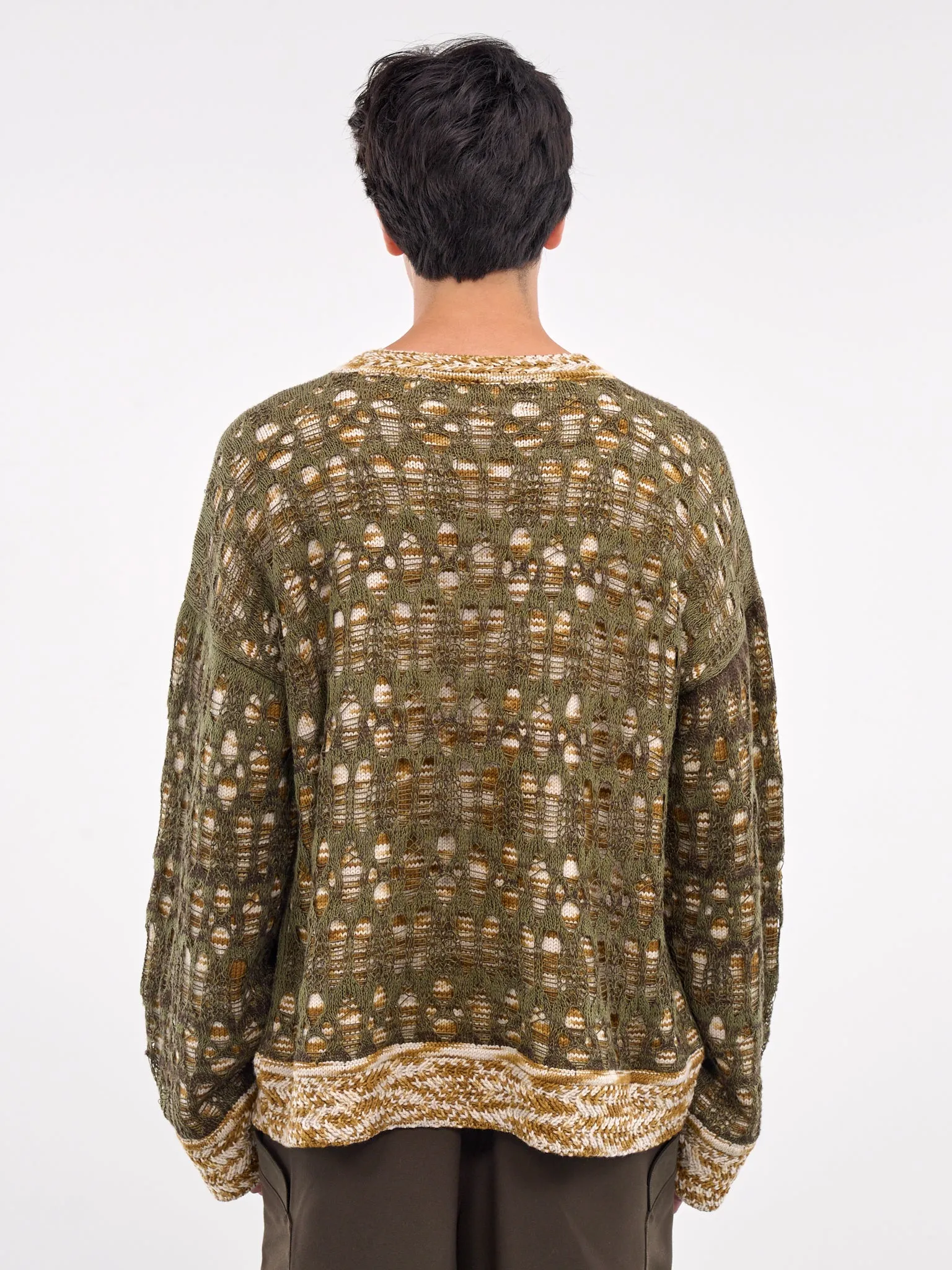Hammons Perforated Crewneck (N3-KN-01-OG-OLIVE-GREEN)