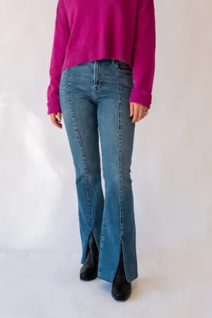 Happi High Rise Flare w Front Slit