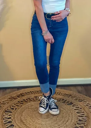 Hayden LA Cuffed Ankle Skinny Jeans