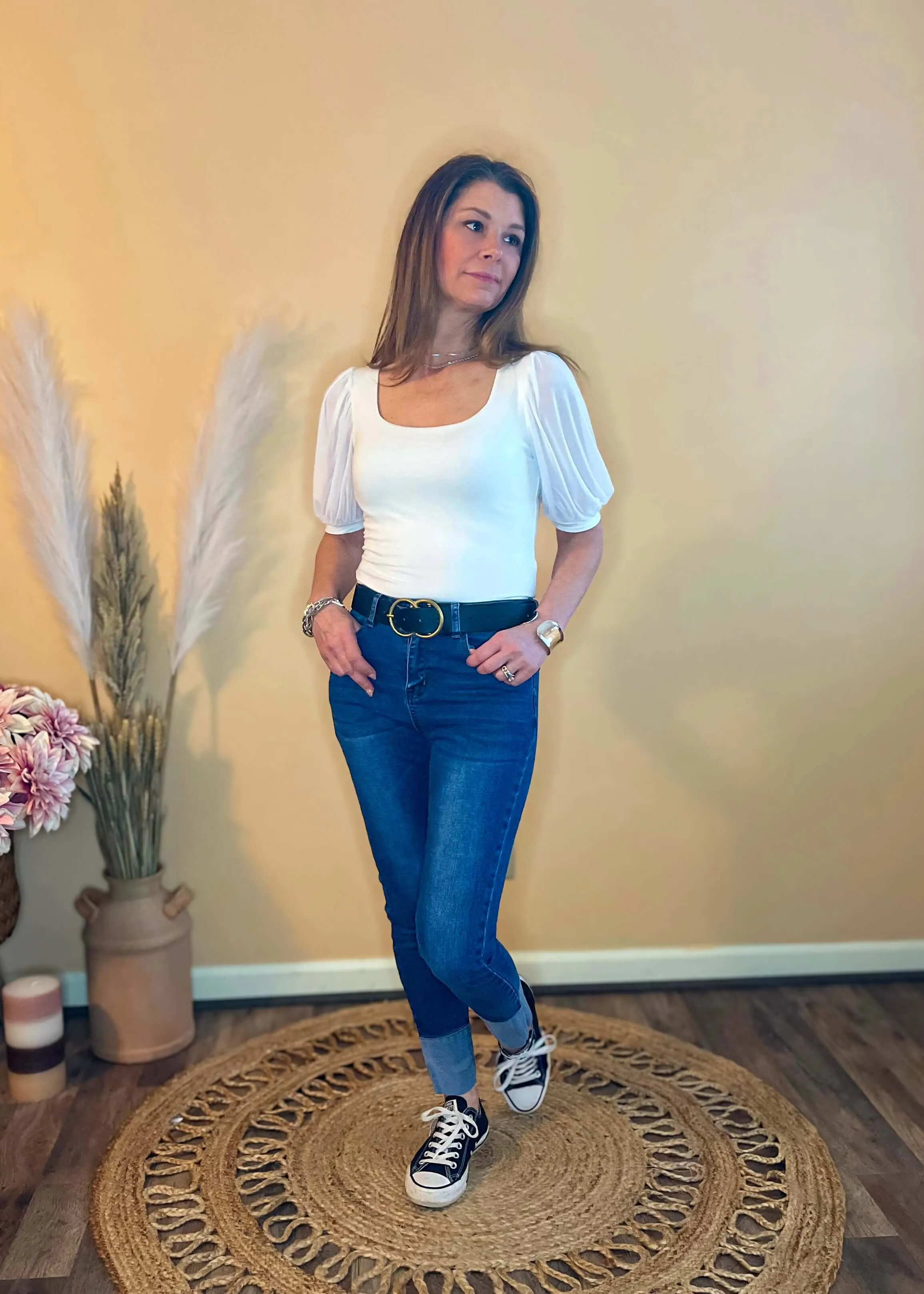 Hayden LA Cuffed Ankle Skinny Jeans