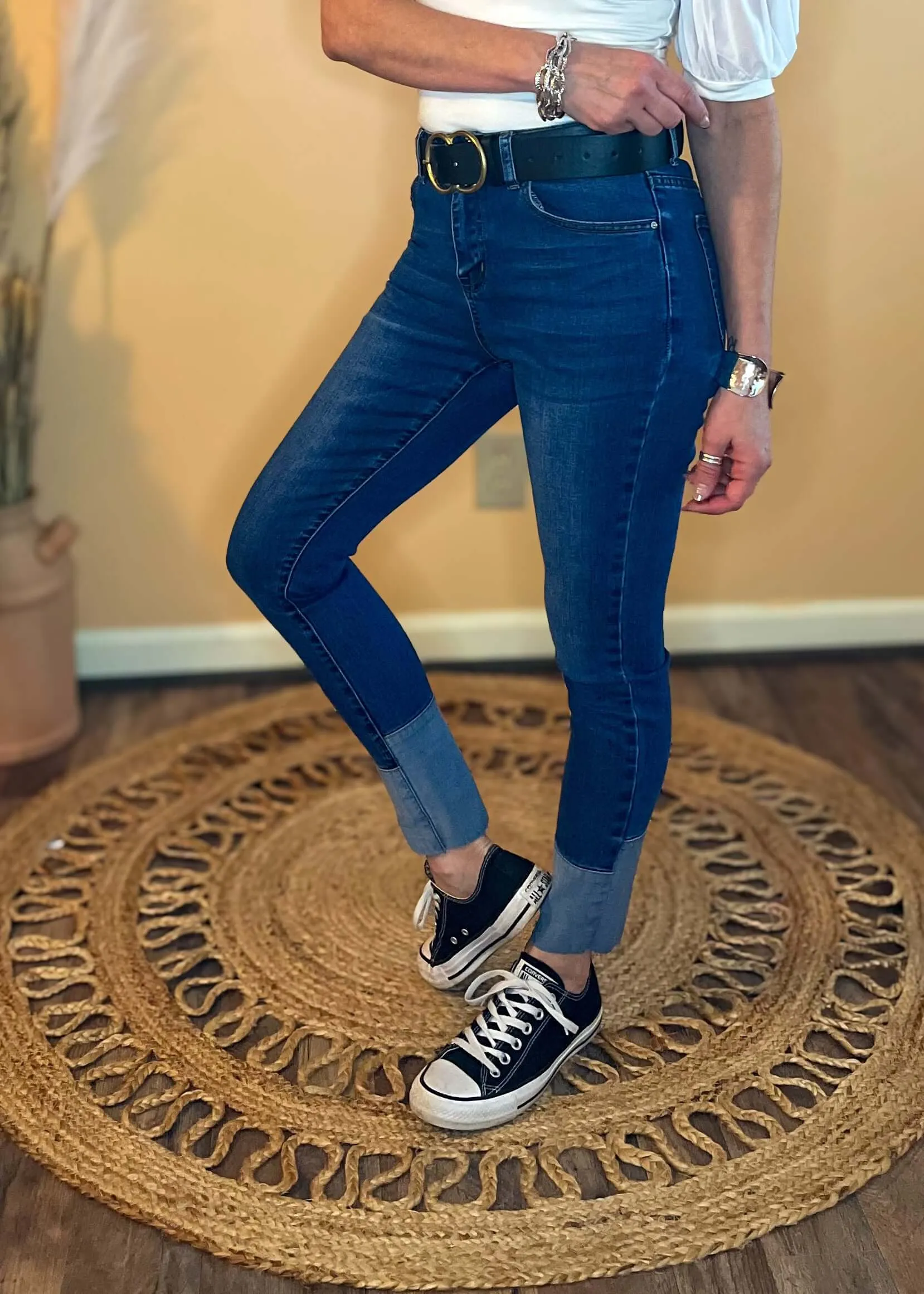 Hayden LA Cuffed Ankle Skinny Jeans