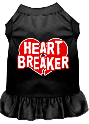 Heart Breaker Screen Print Dress Black Xxxl