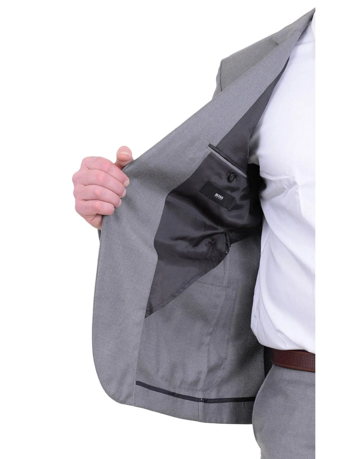 Hugo Boss Rodman/wild Slim Fit Heather Gray Wool Cashmere Blend Suit