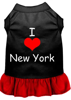 I Heart New York Screen Print Dress Black With Red Xl