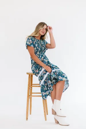 Isla Dark Blue Midi Dress