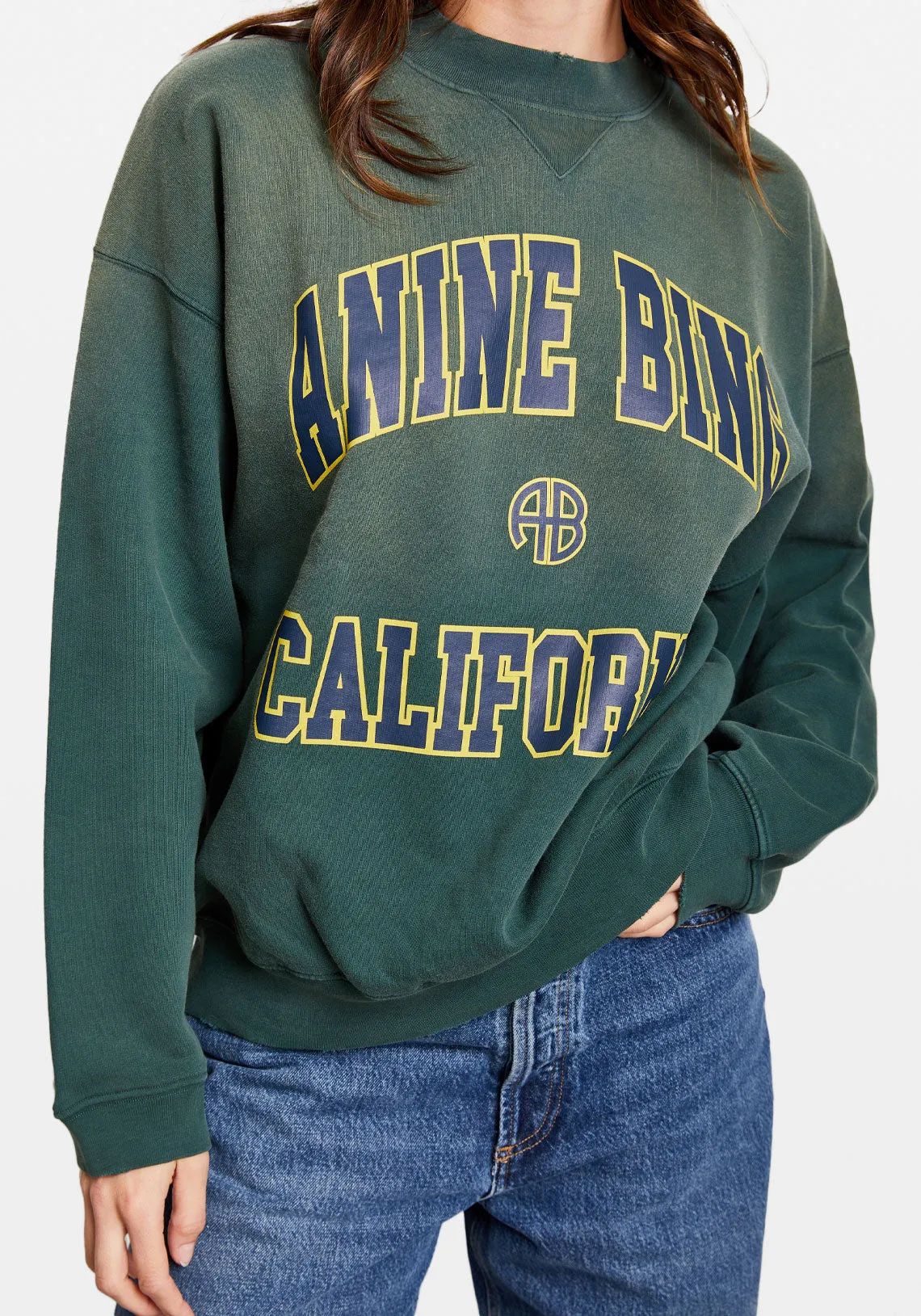 JACI SWEATSHIRT ANINE BING CALIFORNIA WASHED FADED GREEN