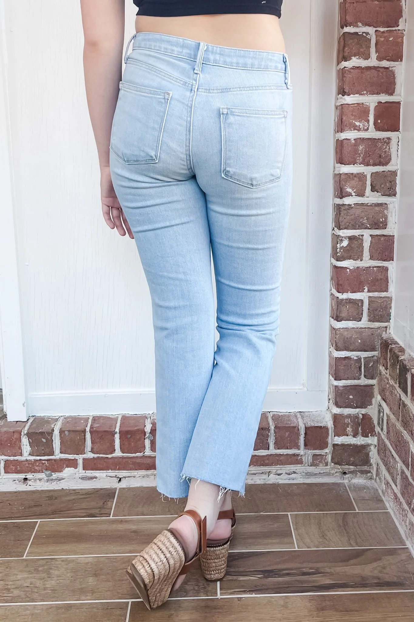 Just Black High Rise Cropped Demi Flare Jeans