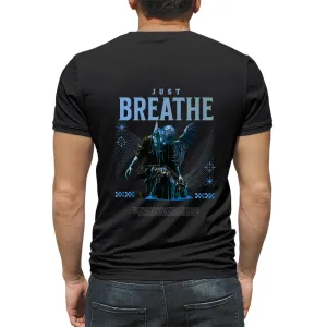 Just breath Mens cotton printed T-shirt