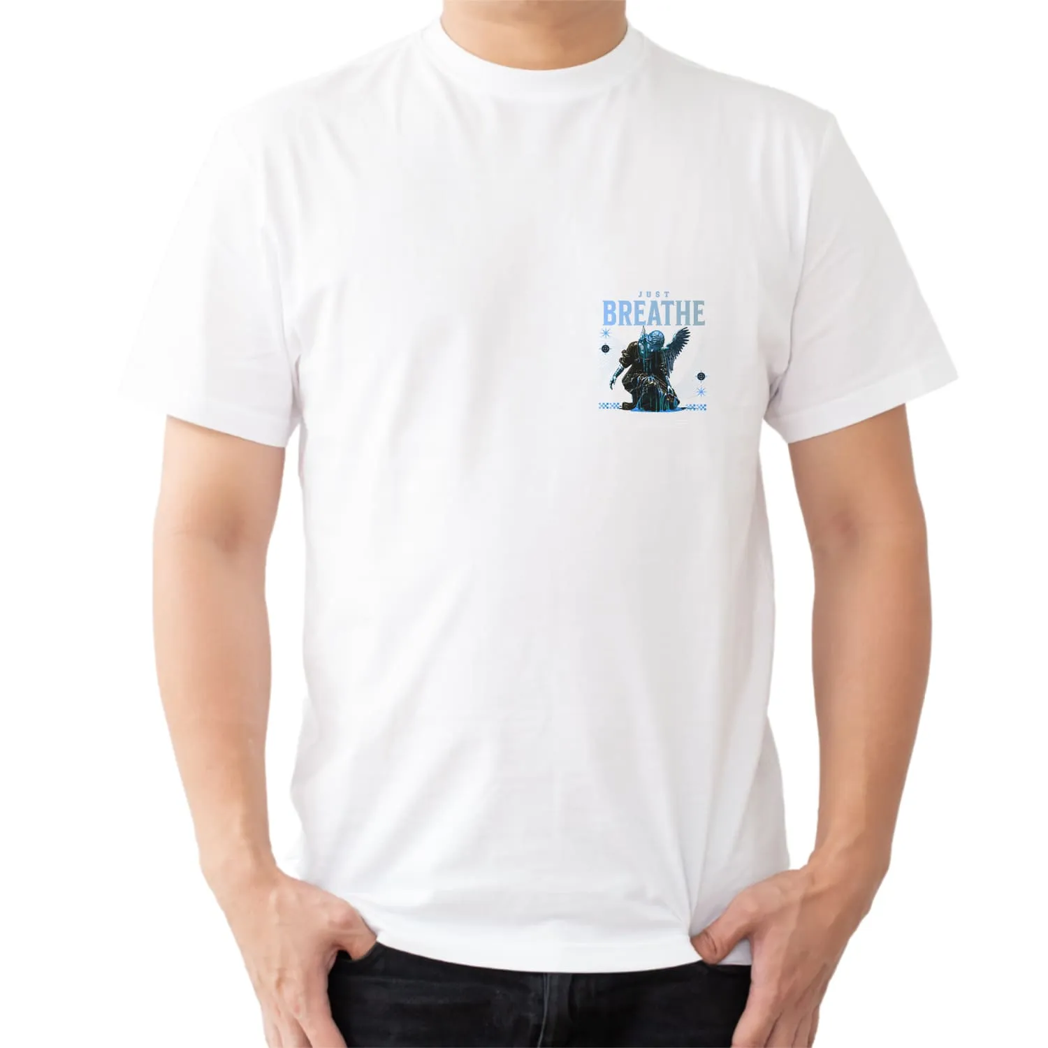 Just breath Mens cotton printed T-shirt