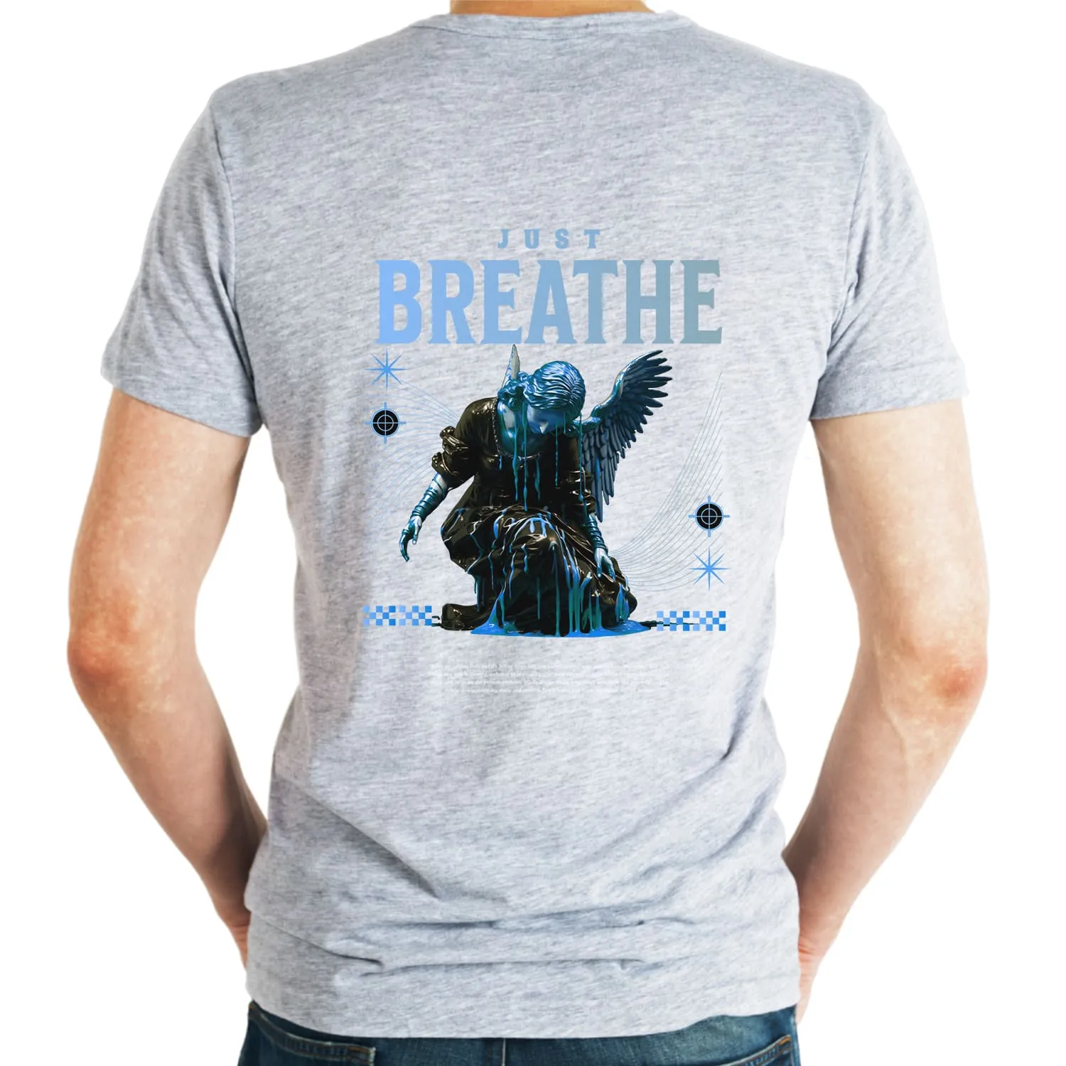 Just breath Mens cotton printed T-shirt