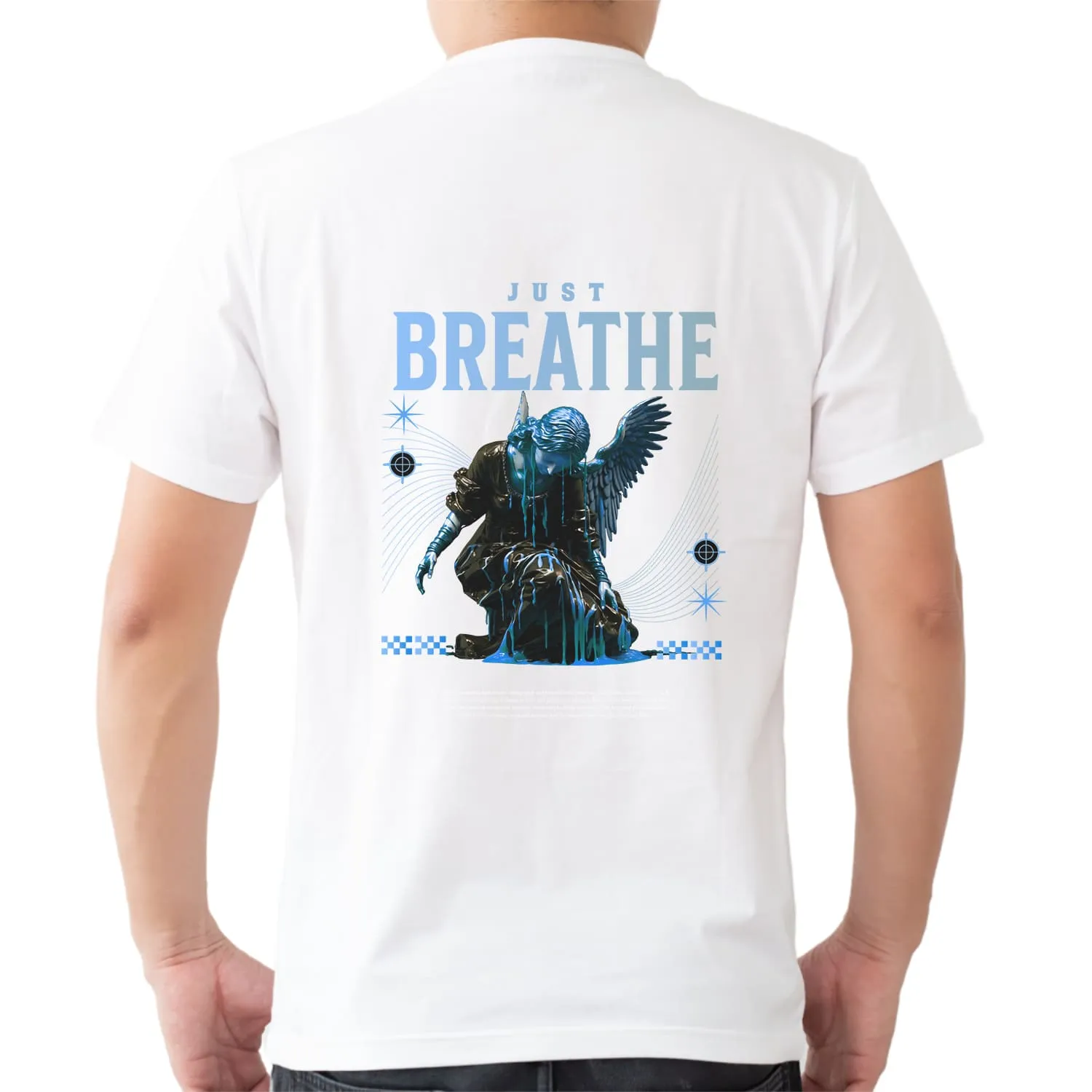 Just breath Mens cotton printed T-shirt