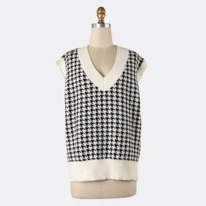 Knit Vest (Ivory   Black)