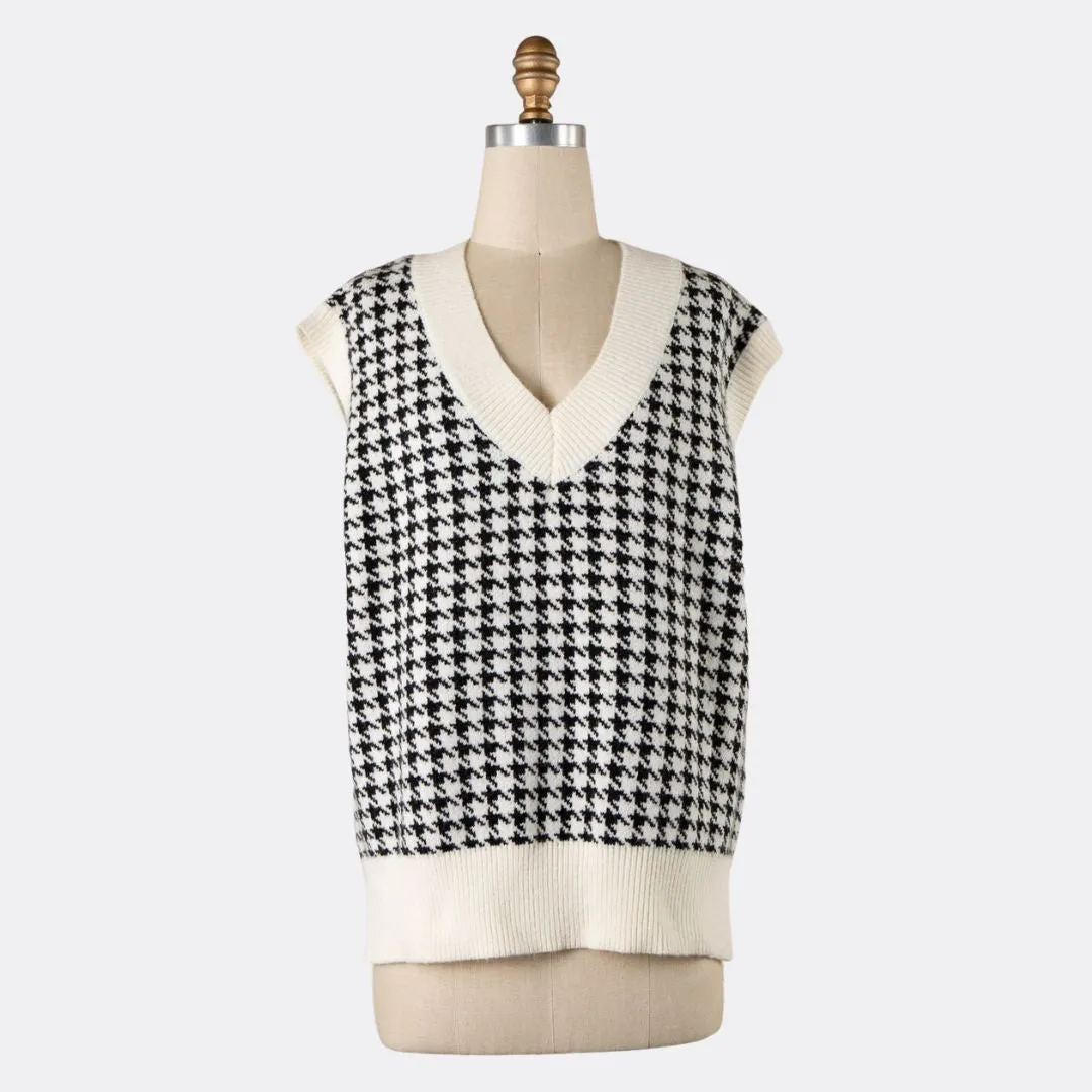 Knit Vest (Ivory   Black)