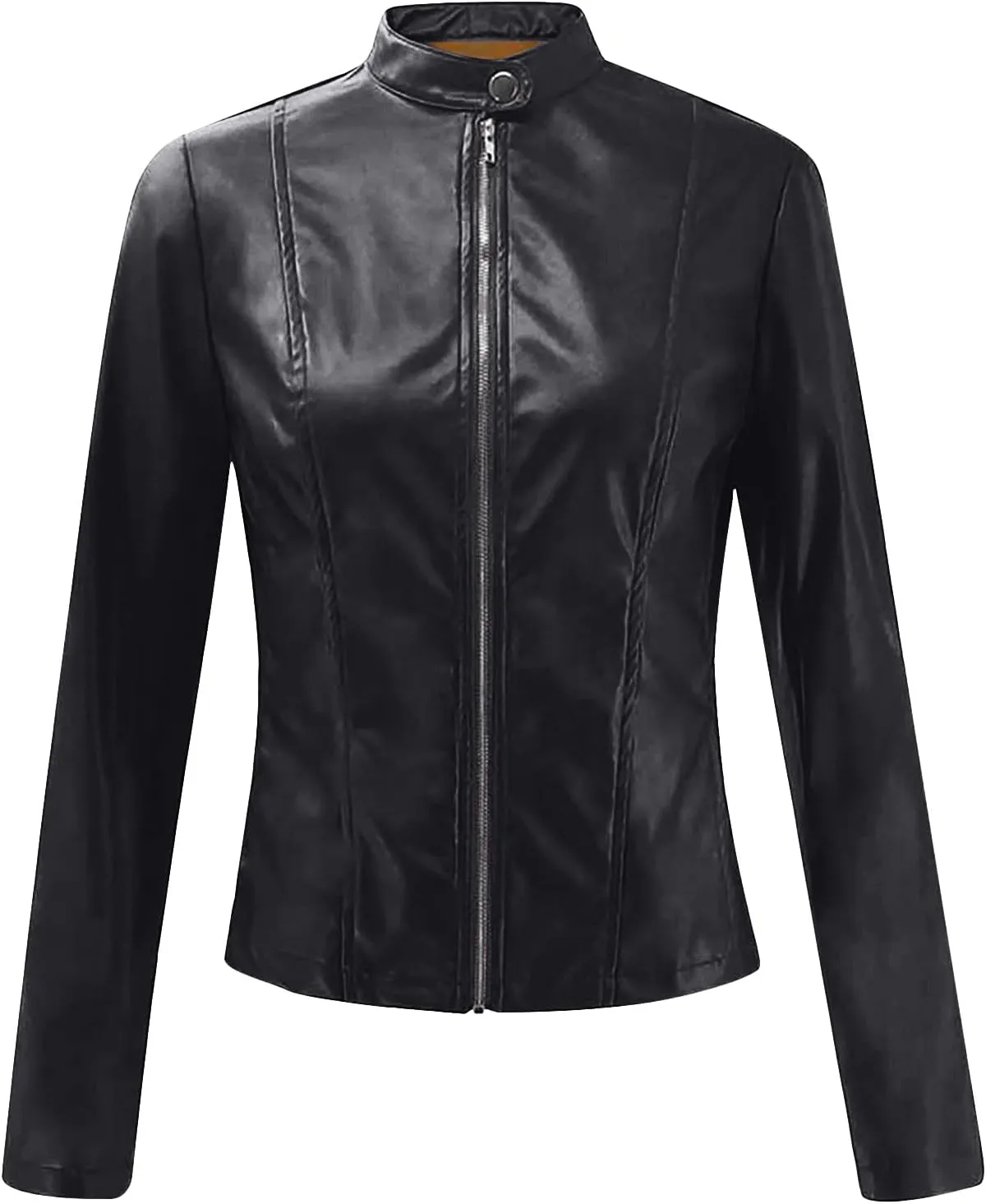 Kuluzego Womens Cardigan Front Coat Baby Tees Jacket Outerwear for Women Long Sleeve Faux Leather Fall Winter Coat 2025 Y2K