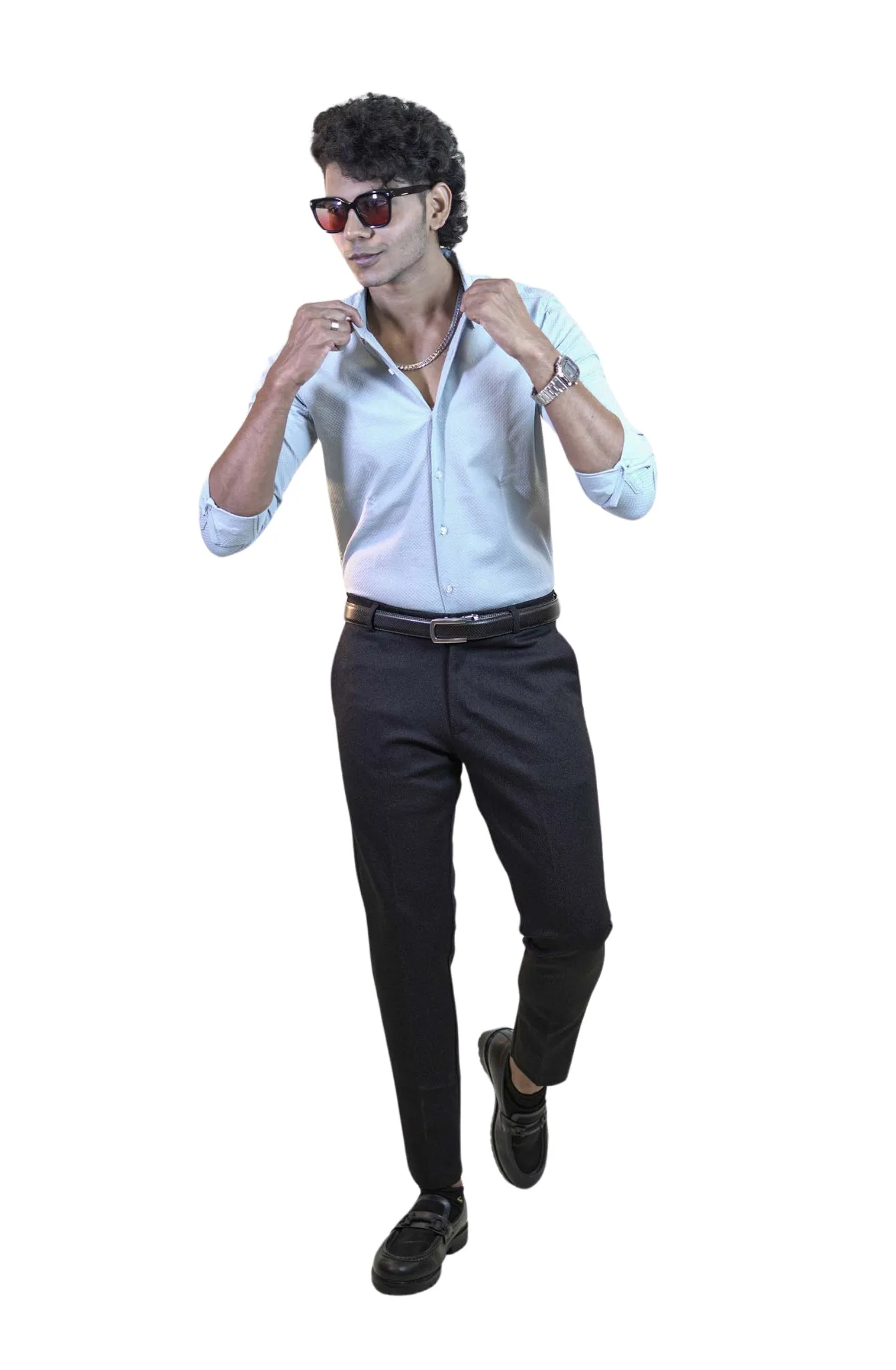 Light Blue Urban Grid Shirt