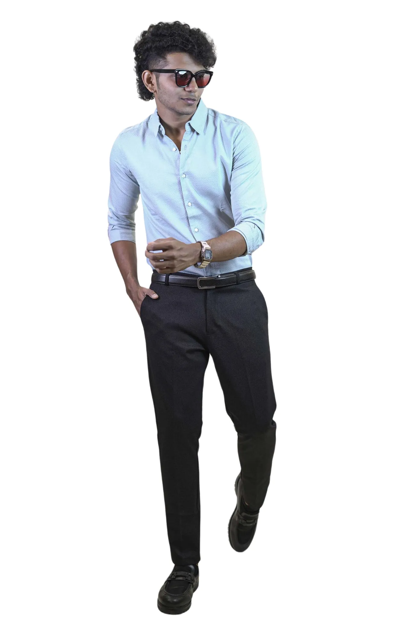 Light Blue Urban Grid Shirt