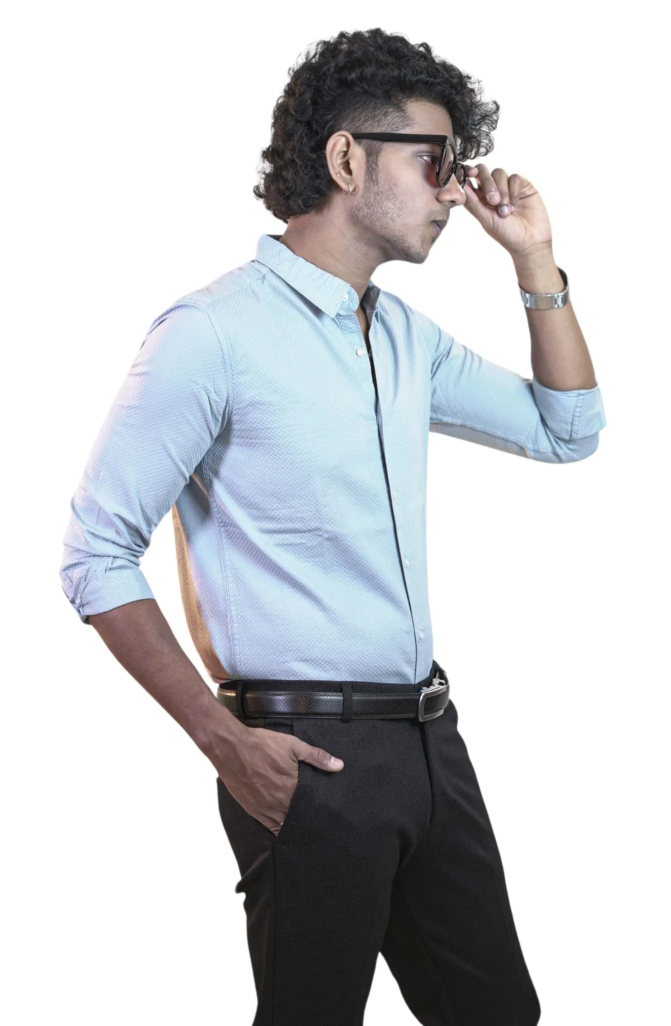 Light Blue Urban Grid Shirt