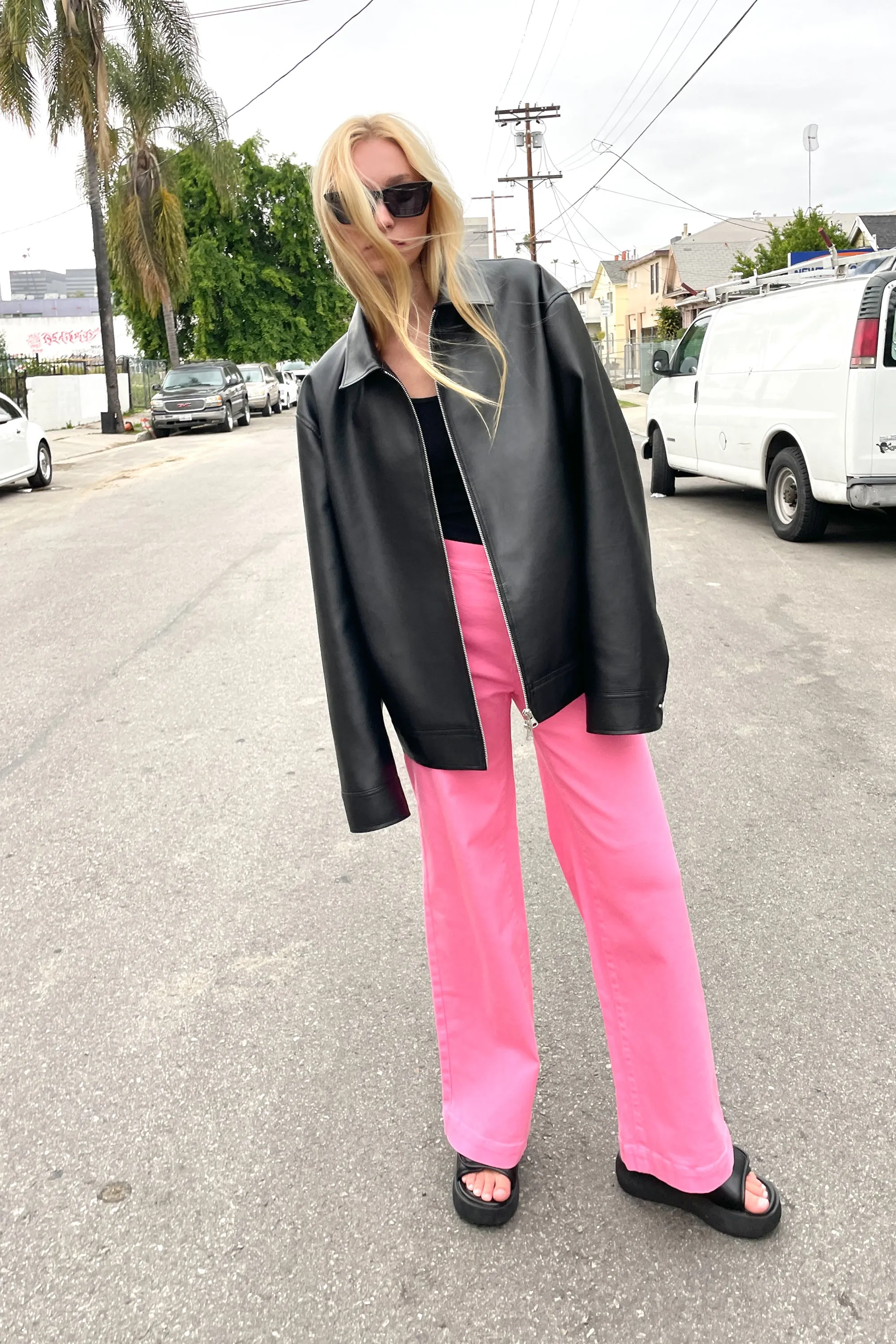 LONG LENGTH 30" TWILL WIDE LEG PANT