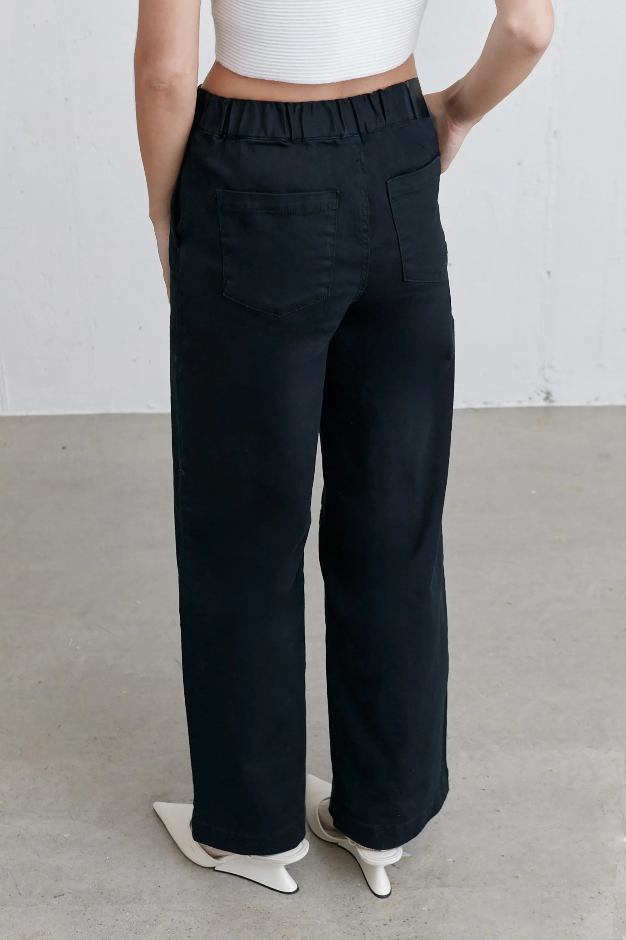 LONG LENGTH 30" TWILL WIDE LEG PANT