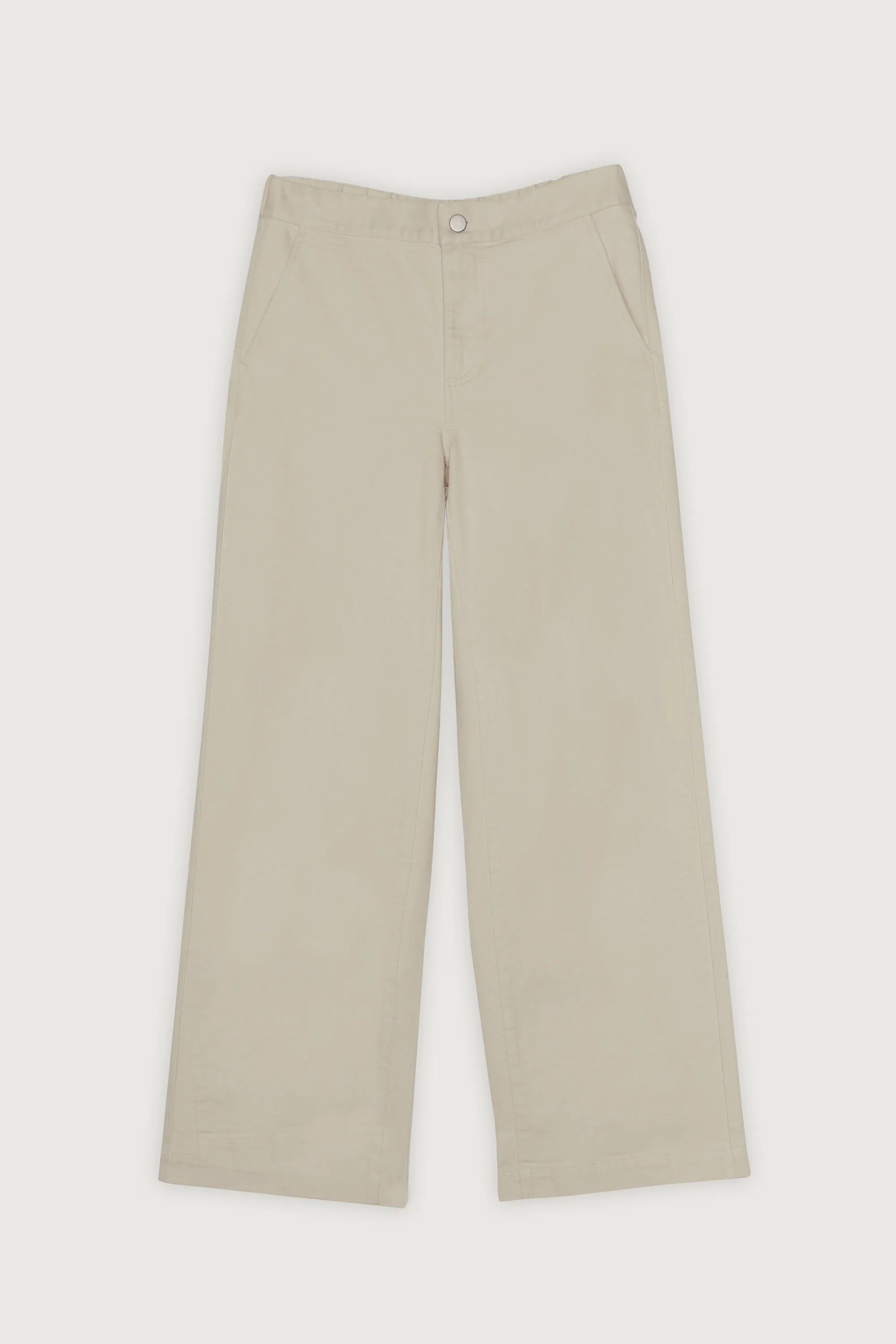 LONG LENGTH 30" TWILL WIDE LEG PANT