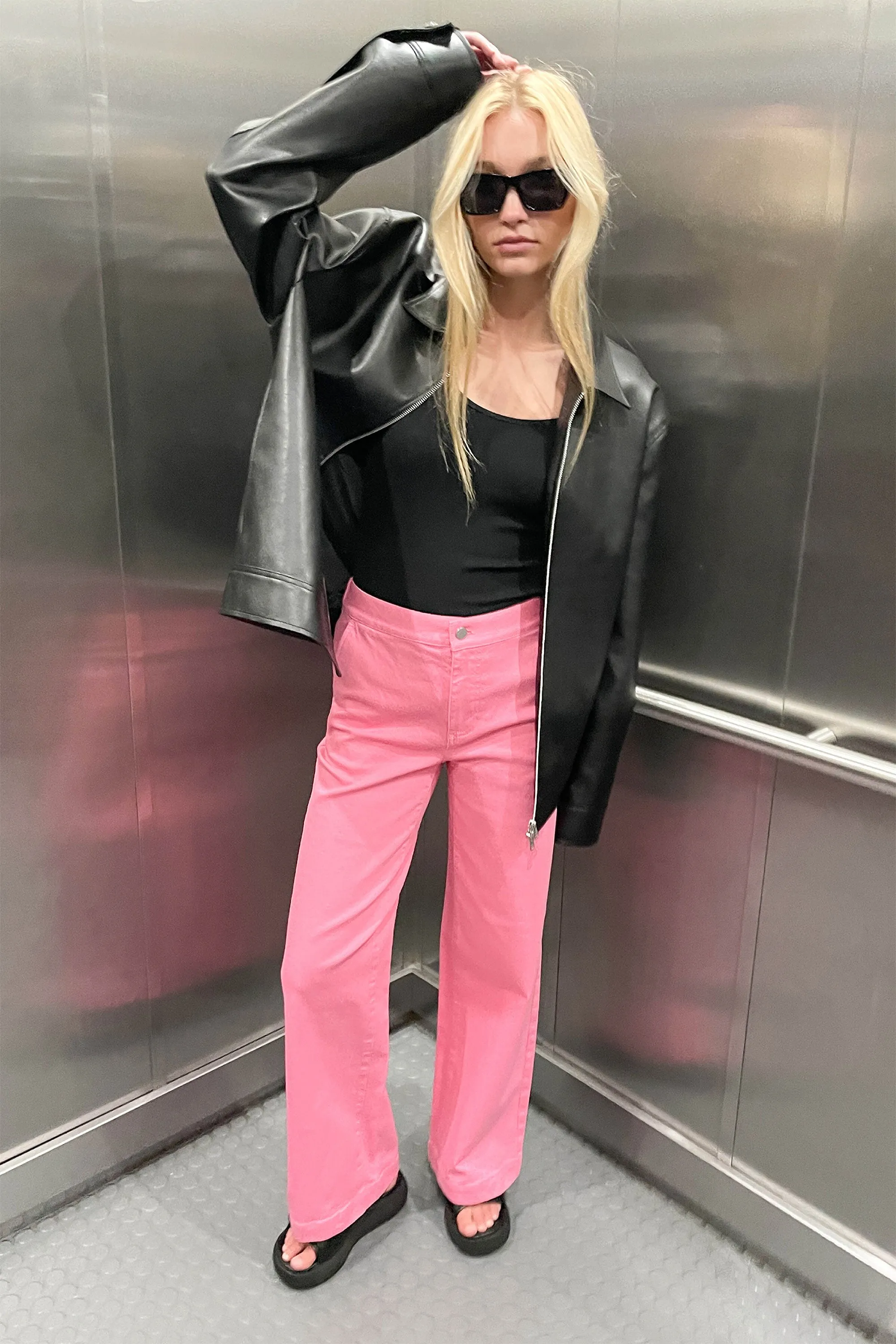 LONG LENGTH 30" TWILL WIDE LEG PANT