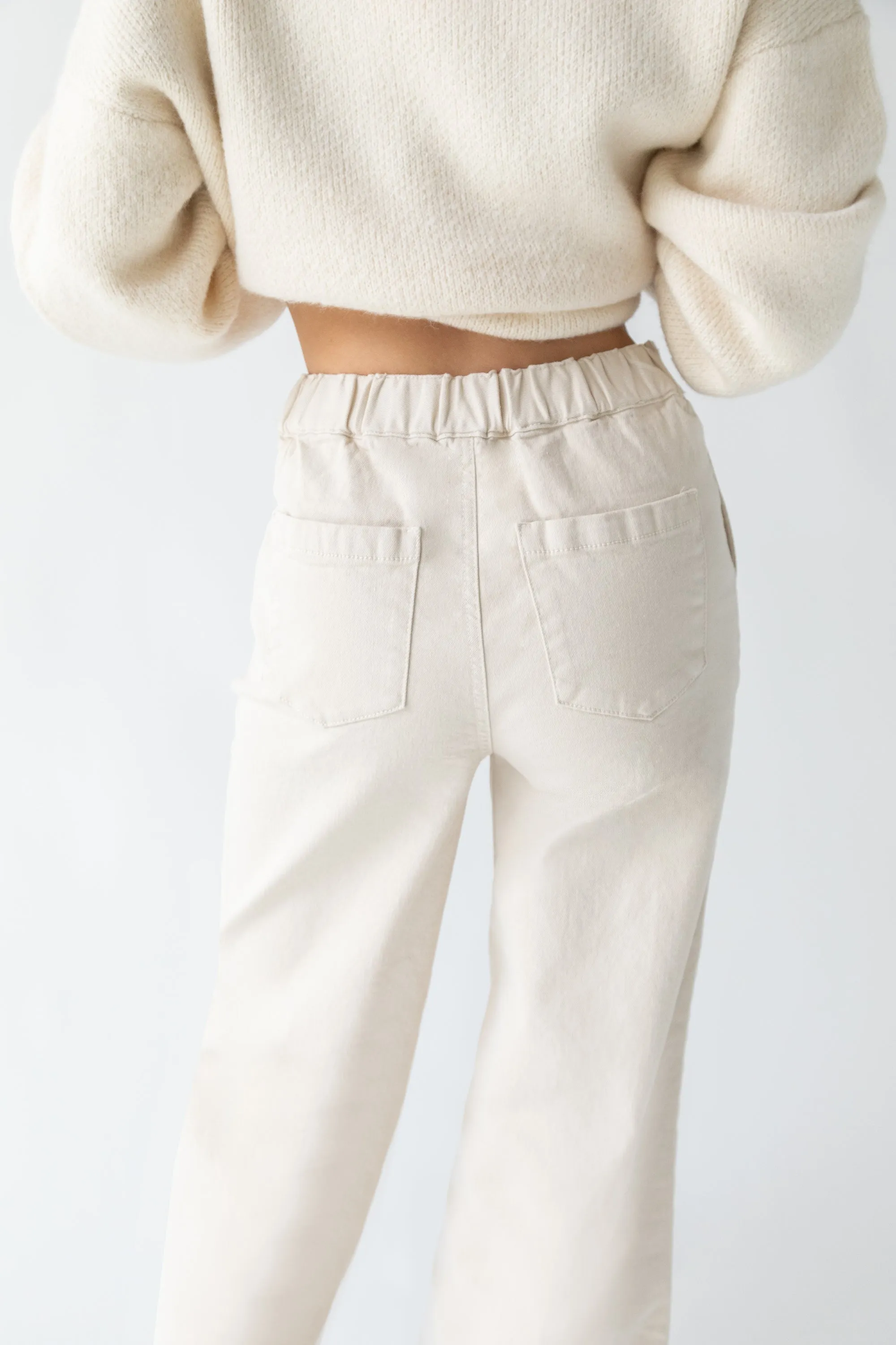 LONG LENGTH 30" TWILL WIDE LEG PANT