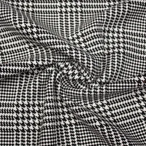 Louie Black & White Polyester prince de galle SHOWROOM SAMPLE 34CM X 60CM