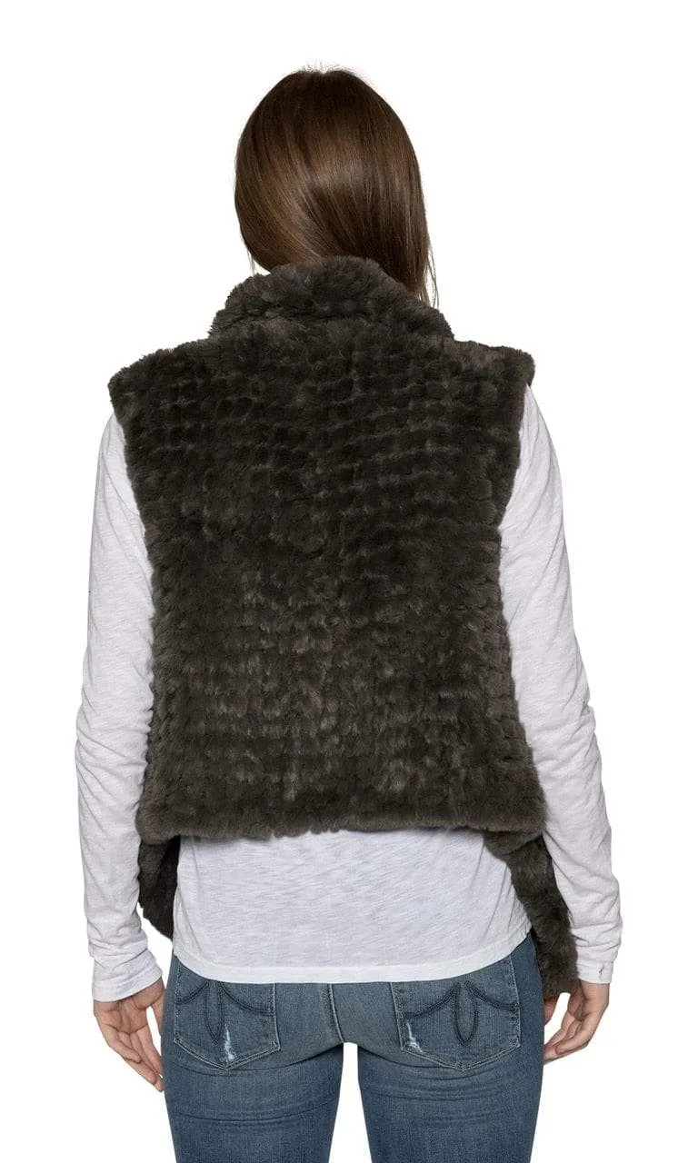 Love Token Ali Faux Fur Vest-Green