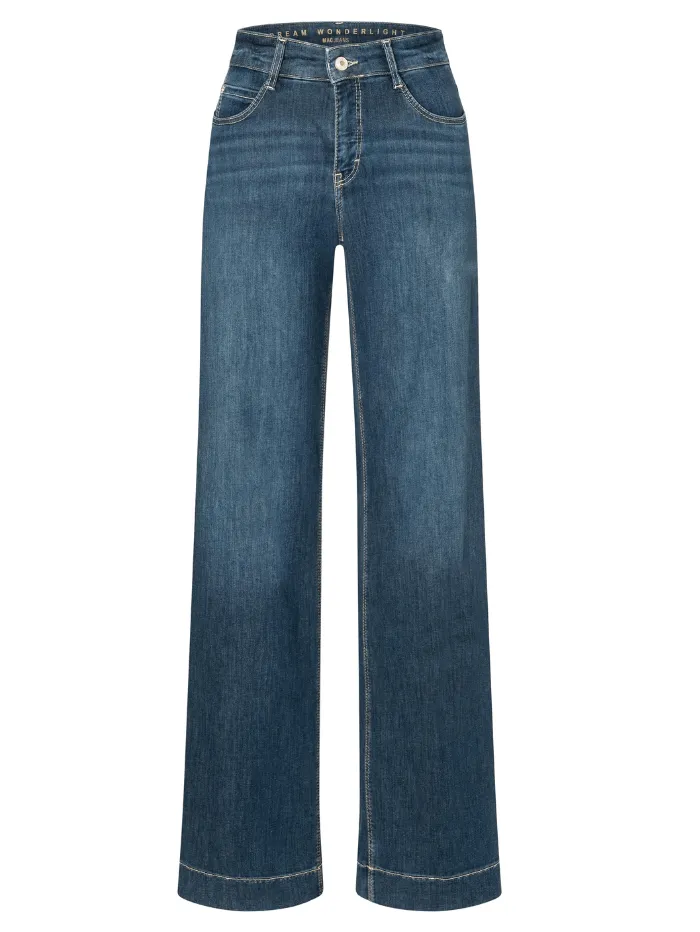 Mac Women's Dream Wide Wonder Light Jeans In Authentic Dark Wash 5441 0351L D834