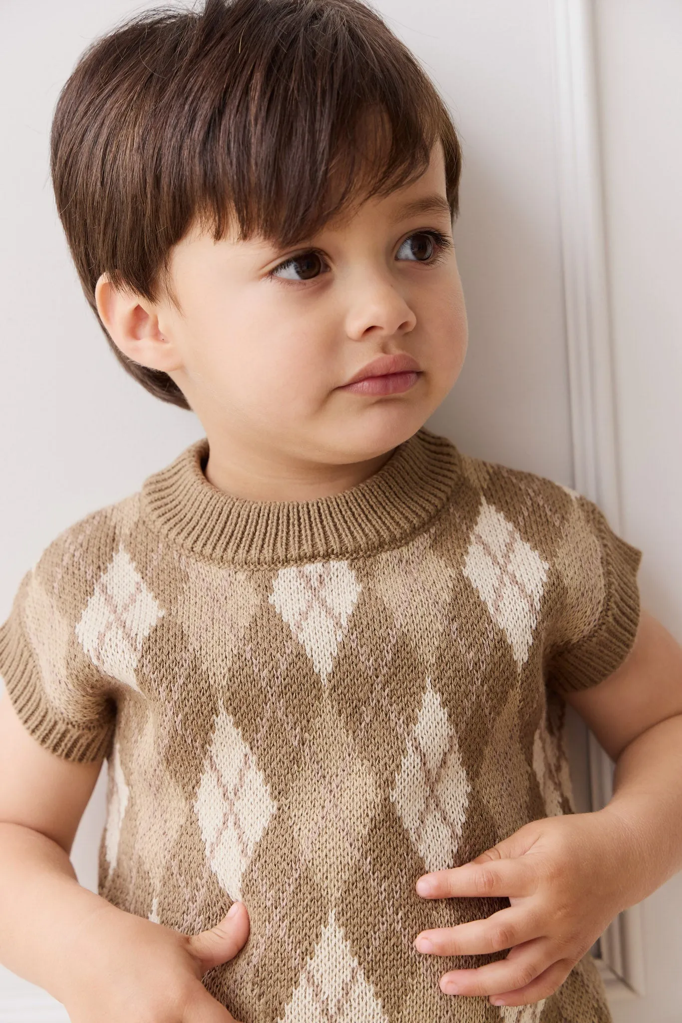Marcus Knit Vest - Marcus Jacquard Pecan
