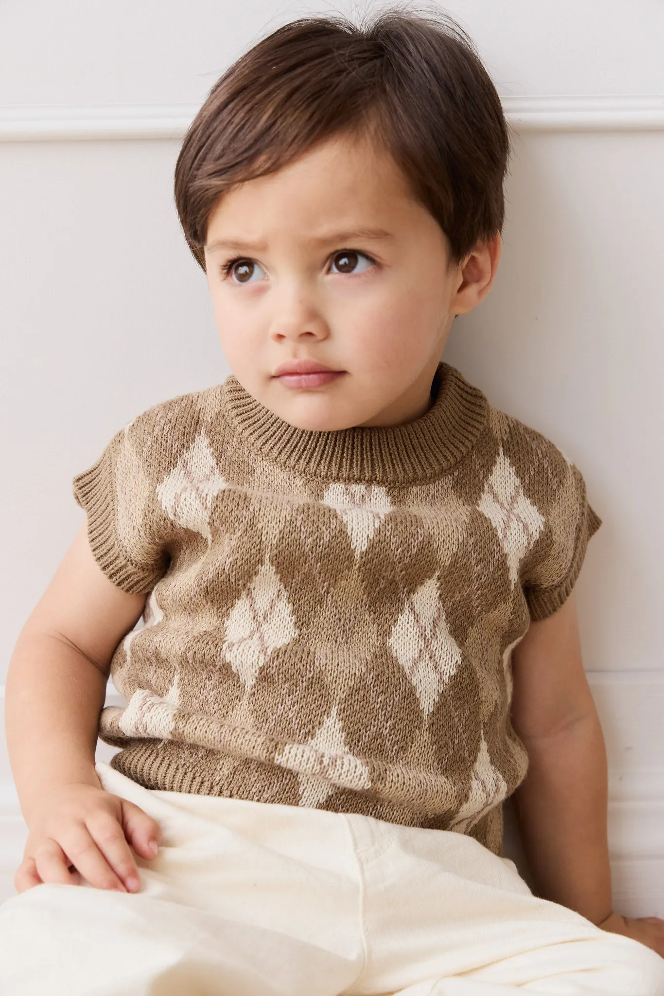 Marcus Knit Vest - Marcus Jacquard Pecan