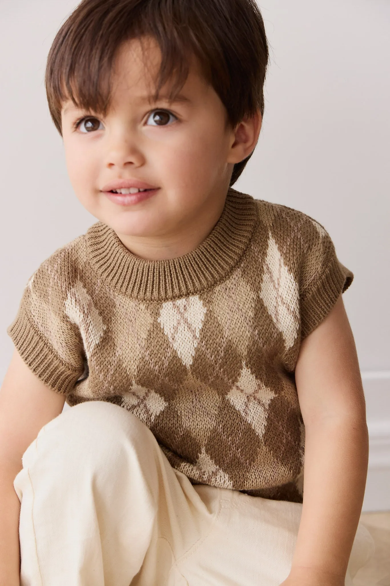 Marcus Knit Vest - Marcus Jacquard Pecan