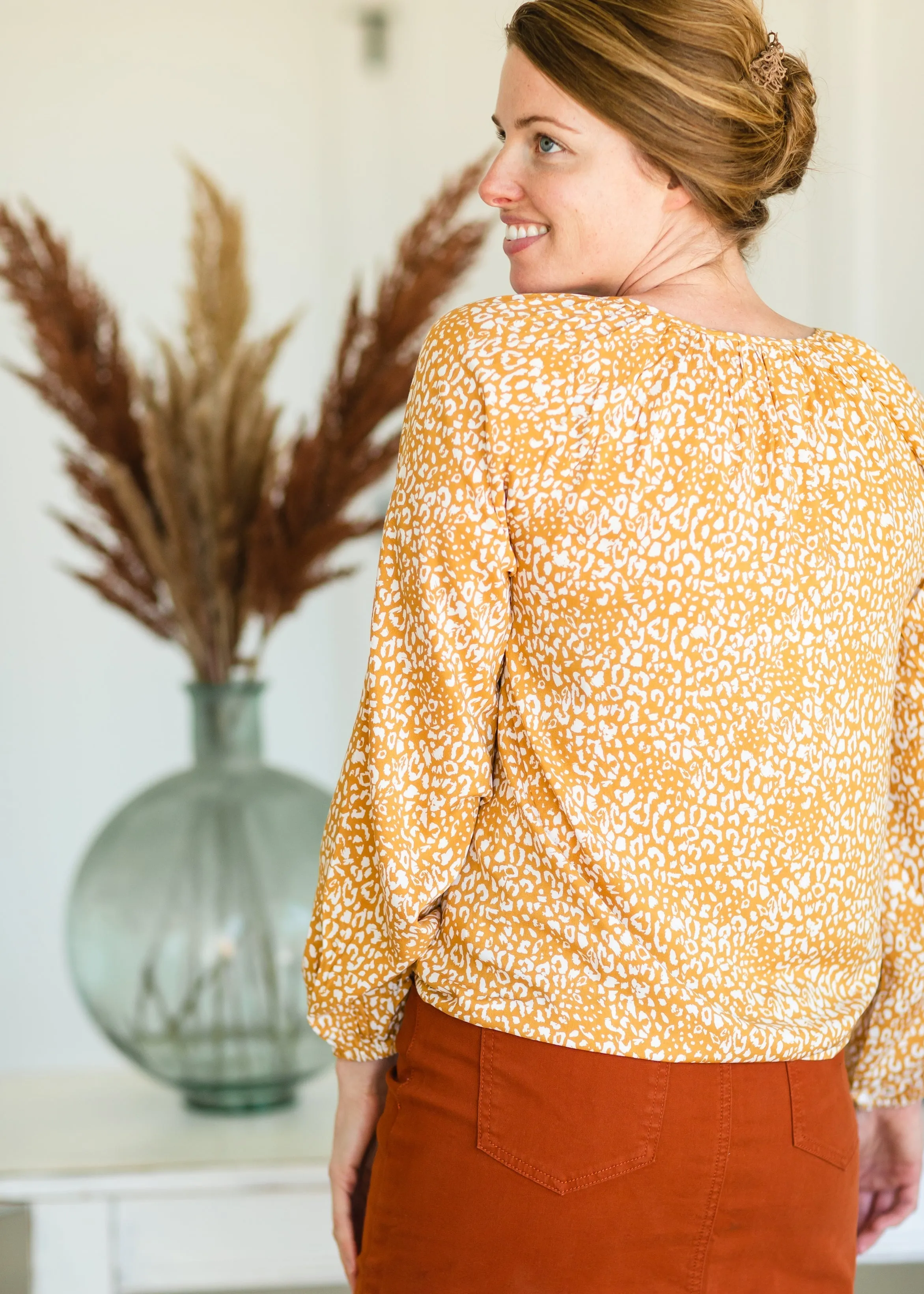 Marigold Embroidered Tie Front Top - FINAL SALE