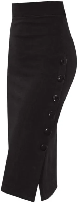 Midi Skirts for Women Pencil Skirt Button Womens Skirt High Ladies Multiple Split Size Waisted Skirt