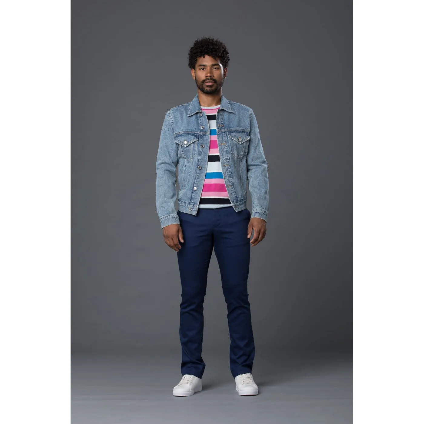 Multi-Stripe Crew Neck Sweater
