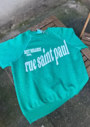 Neighborhood postcard upcycled sweatshirt, RSP