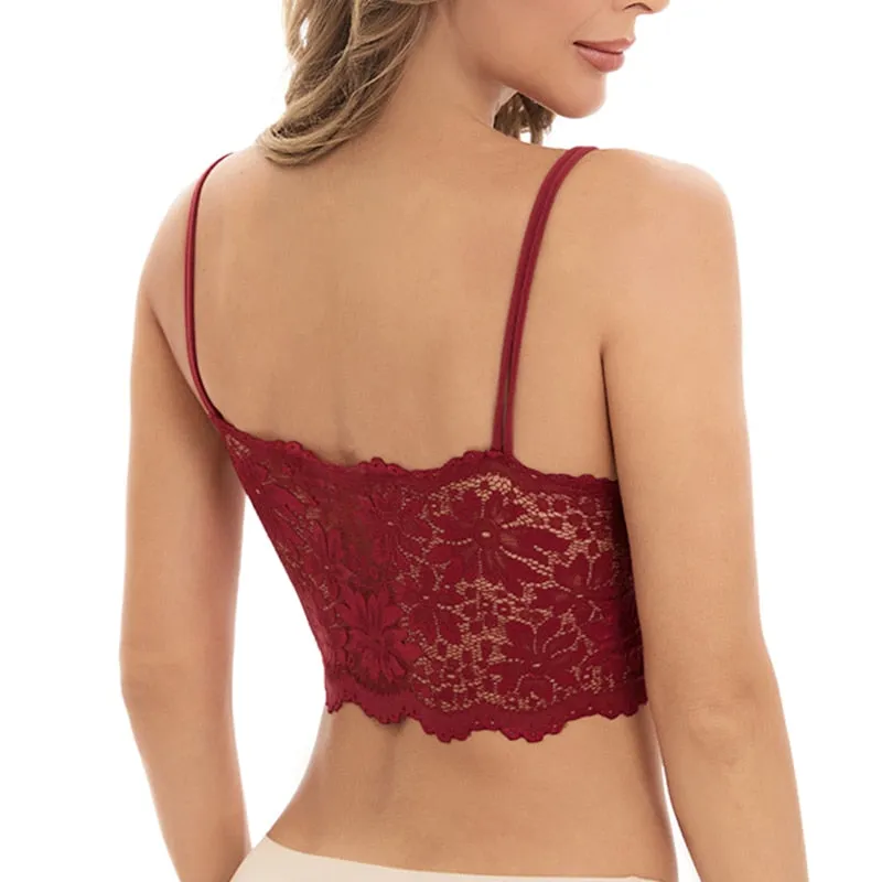 New Women Lace Bras Top Comfortable Solid Color Sexy Vest Female Seamless Bra
