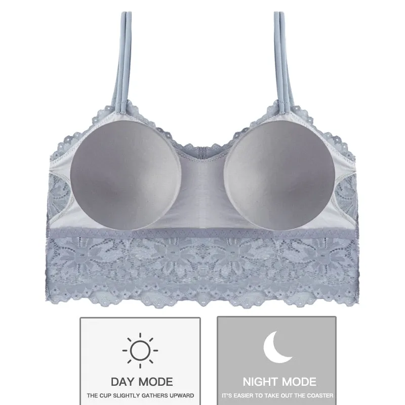 New Women Lace Bras Top Comfortable Solid Color Sexy Vest Female Seamless Bra