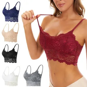 New Women Lace Bras Top Comfortable Solid Color Sexy Vest Female Seamless Bra