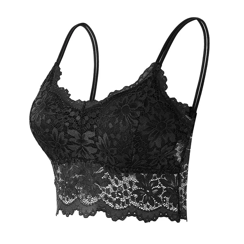 New Women Lace Bras Top Comfortable Solid Color Sexy Vest Female Seamless Bra