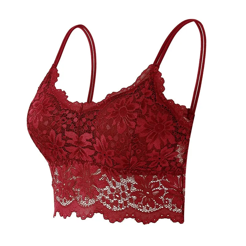 New Women Lace Bras Top Comfortable Solid Color Sexy Vest Female Seamless Bra