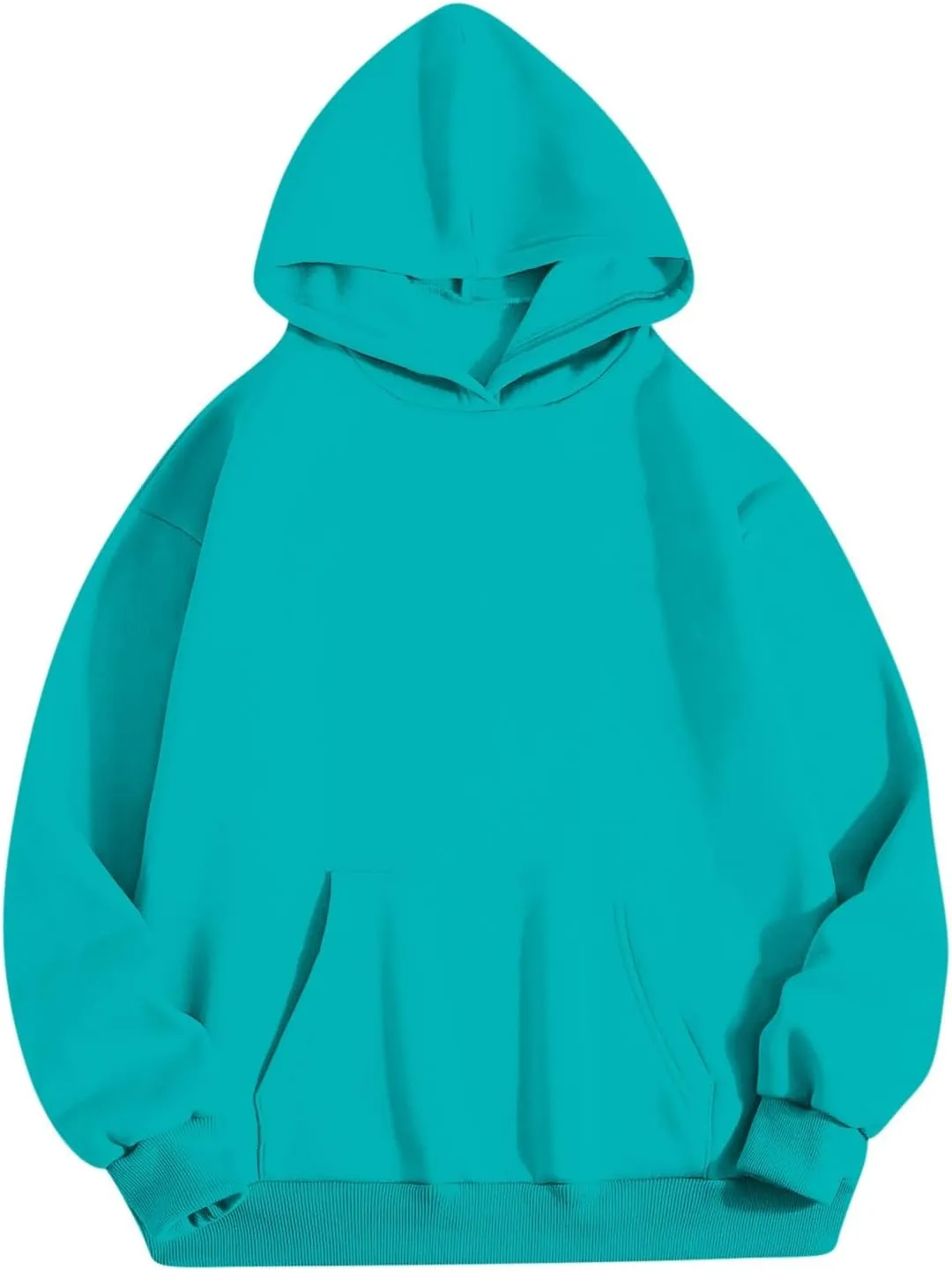 Oversized Sweatshirt For Women Fleece Hoodies Casual Long Sleeve Pullover Top Solid Color Cute Hoodie With Pocket