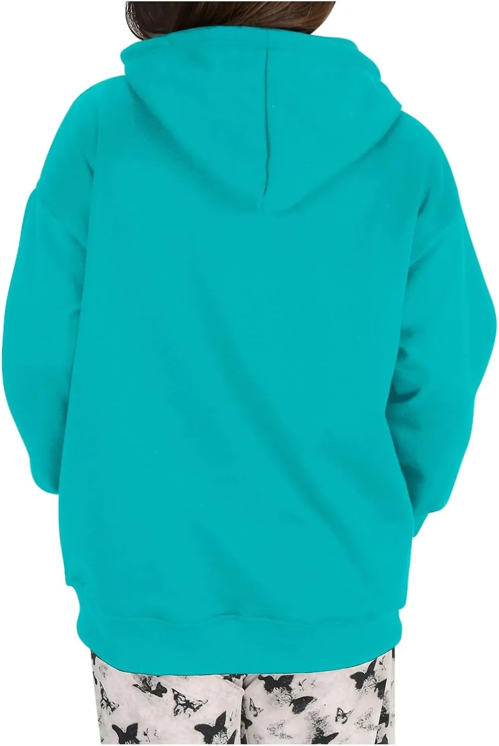 Oversized Sweatshirt For Women Fleece Hoodies Casual Long Sleeve Pullover Top Solid Color Cute Hoodie With Pocket
