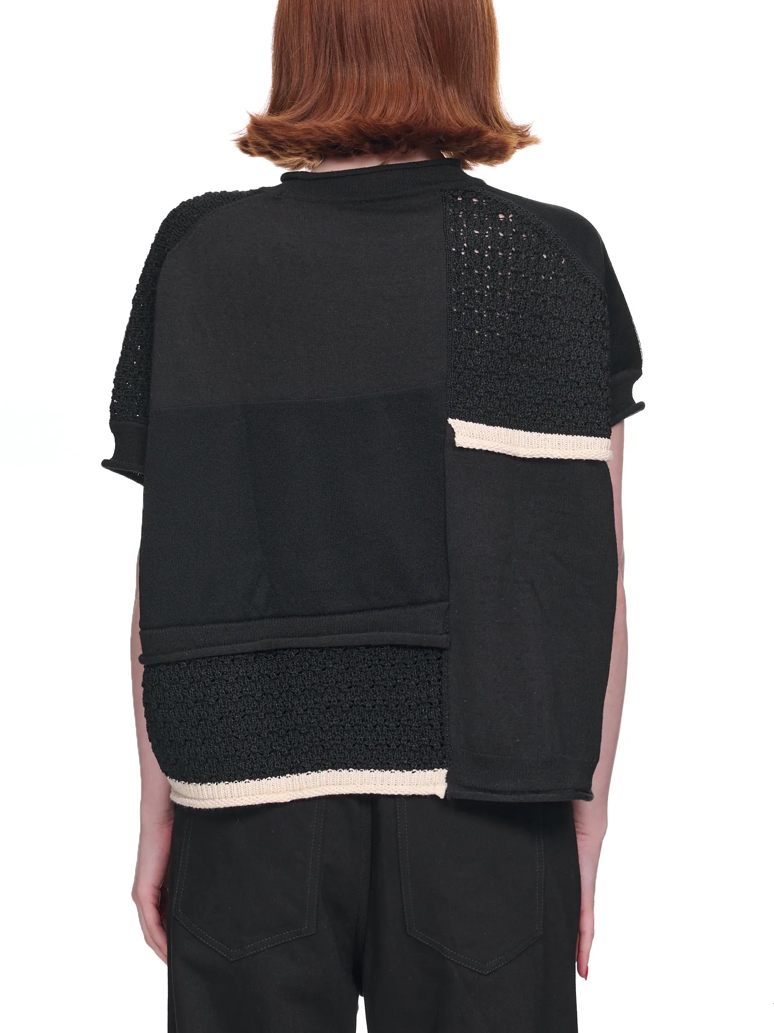 Paneled Crochet Top (YI-K74-051-BLACK)