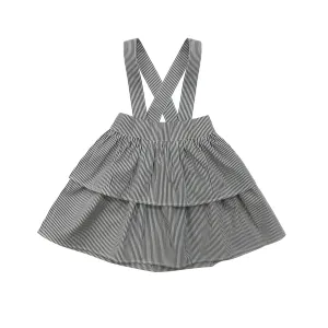 Parni Black and White Stripe Tiered Skirt